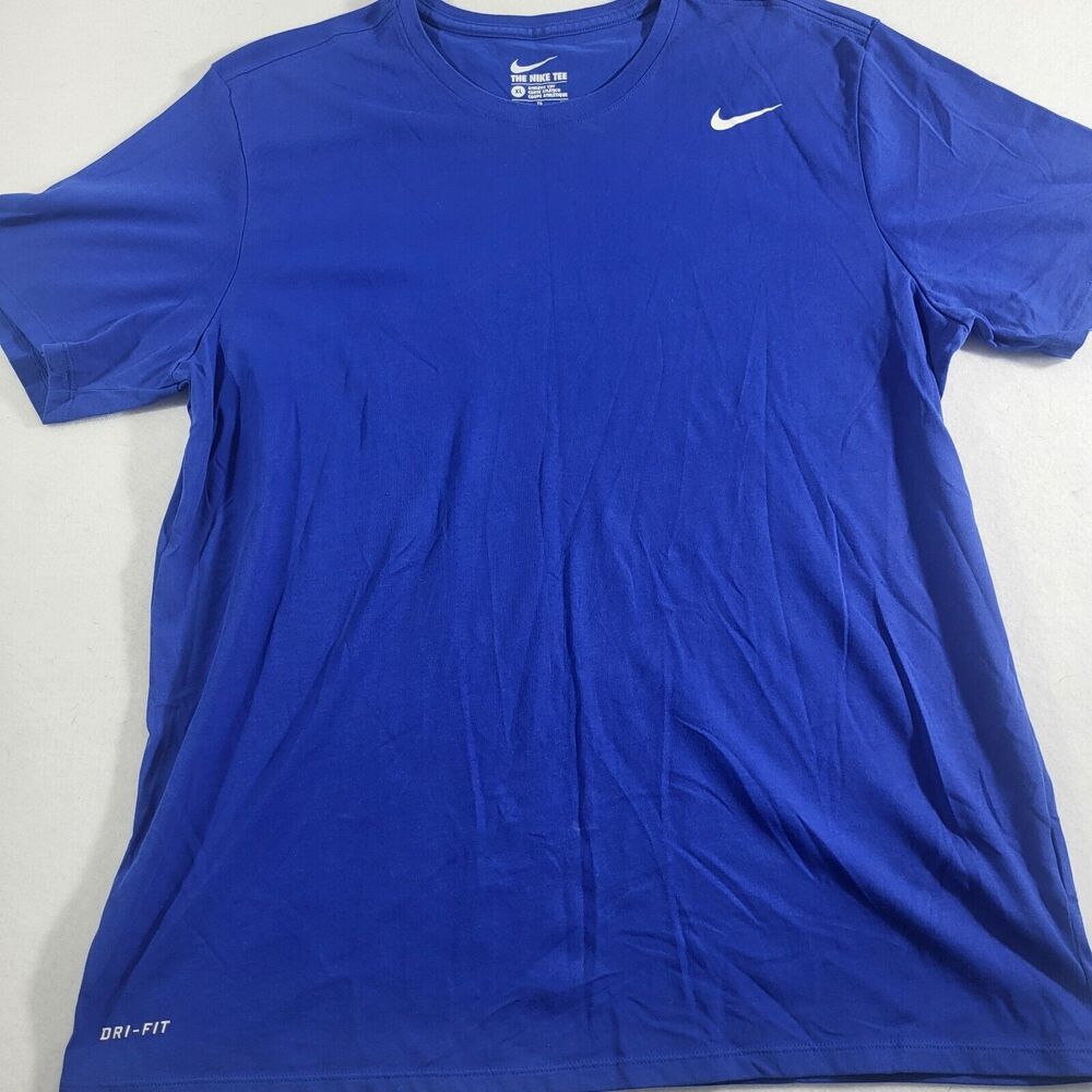 NIKE Mens Blue Basketball T-shirt Size XL Dri Fit Training Basketball run